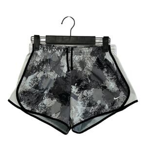 Nike Dri-Fit Camo Running Shorts Youth Sz M Gray Black Lightweight Drawstring